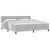 vidaXL Lit &agrave; ressorts avec matelas Gris clair 200 x 200 cm Polyester