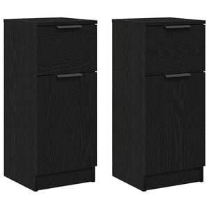 vidaXL Buffet 2 pc Ch&ecirc;ne noir 30 x 30 x 70 cm Bois d'ing&eacute;nierie