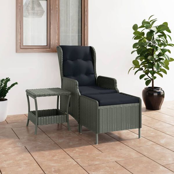 vidaXL Salon de jardin 2 pcs avec coussins r&eacute;sine tress&eacute;e gris clair