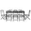 vidaXL Ensemble &agrave; manger de jardin 9 pcs anthracite m&eacute;tal maille