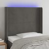vidaXL T&ecirc;te de lit &agrave; LED Gris fonc&eacute; 93x16x118/128 cm Velours