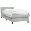 vidaXL Sommier &agrave; lattes de lit et matelas gris clair 80x210 cm velours