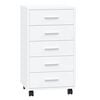 vidaXL Armoire &agrave; tiroirs avec roulettes Blanc brillant Bois ing&eacute;nierie