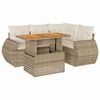 vidaXL Salon de jardin avec coussins 5 pcs beige r&eacute;sine tress&eacute;e