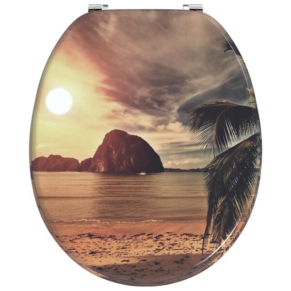 vidaXL Si&egrave;ge de toilette Orange 44 x 38 cm Panneau MDF