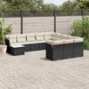 vidaXL Salon de jardin 12 pcs avec coussins noir r&eacute;sine tress&eacute;e