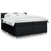 vidaXL Sommier &agrave; lattes de lit avec matelas Noir 200x200 cm Tissu