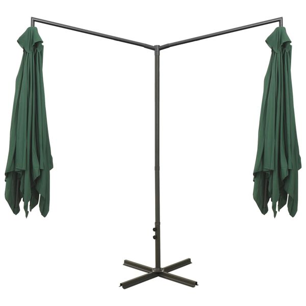 vidaXL Parasol de jardin double avec m&acirc;t en acier Vert 600x300 cm