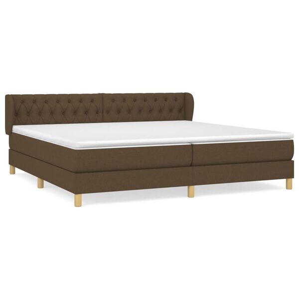 vidaXL Sommier &agrave; lattes de lit avec matelas Marron fonc&eacute; 200x200 cm