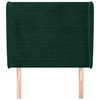 vidaXL T&ecirc;te de lit avec oreilles Vert fonc&eacute; 103x23x118/128 cm Velours