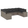 vidaXL Salon de jardin 9 pcs avec coussins gris r&eacute;sine tress&eacute;e