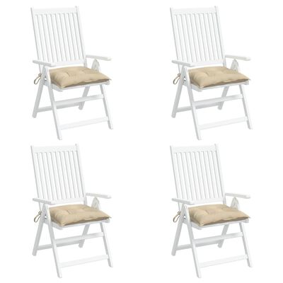 vidaXL Coussins de chaise lot de 4 beige 50x50x7 cm tissu oxford