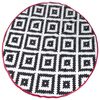Bo-Camp Tapis d'ext&eacute;rieur Chill mat Falconwood 2 m rond noir et blanc