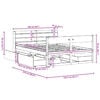 vidaXL Cadre de lit sans matelas blanc 150x200 cm bois de pin massif