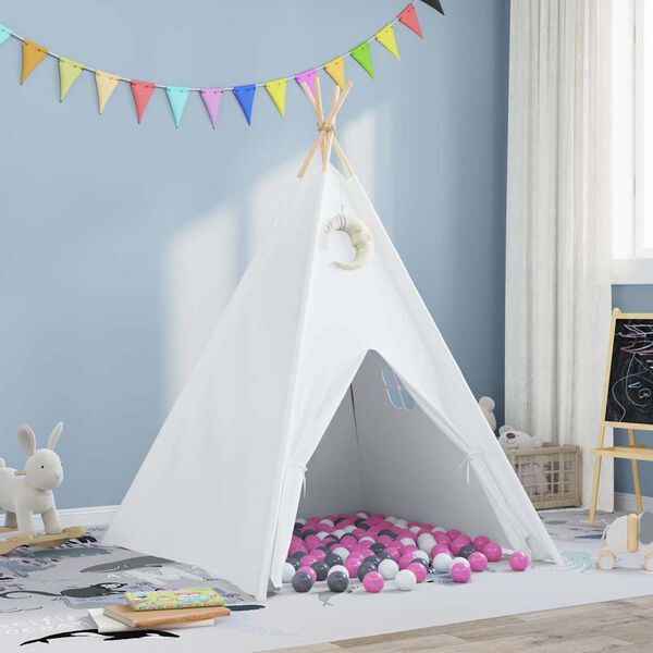 vidaXL Tente tipi Blanc 120 x 120 x 150 cm Tissu, Plastique