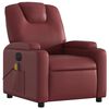vidaXL Fauteuil de massage inclinable électrique rouge bordeaux