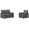 vidaXL Ensemble de Canap&eacute;s 2 pcs Gris fonc&eacute; Polyester