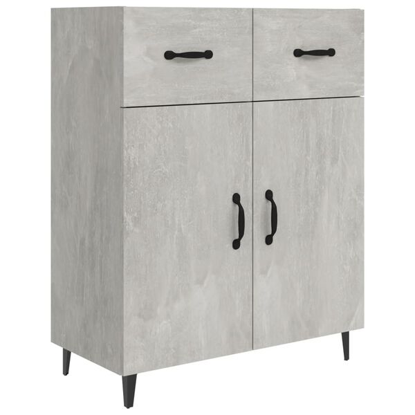 vidaXL Buffet gris béton 69,5x34x90 cm bois d'ingénierie