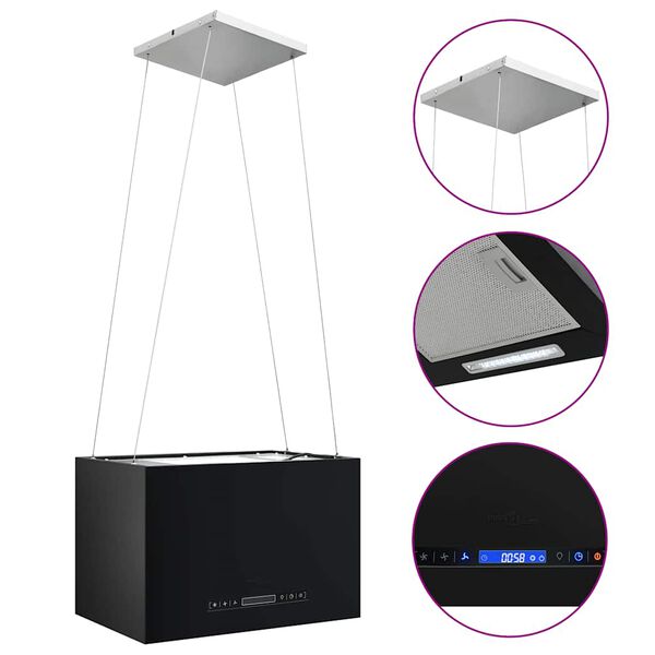 vidaXL Hotte suspendue à LCD tactile 55 cm Acier enduit de poudre