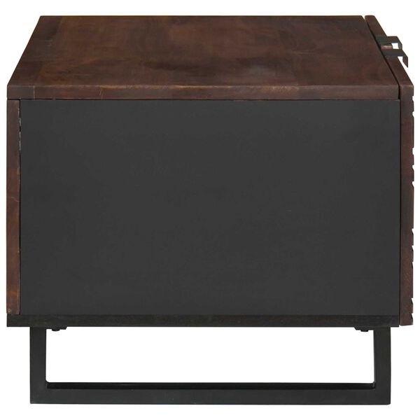 vidaXL Table basse Marron et Noir 80 x 50 x 40 cm Bois d'acacia massif
