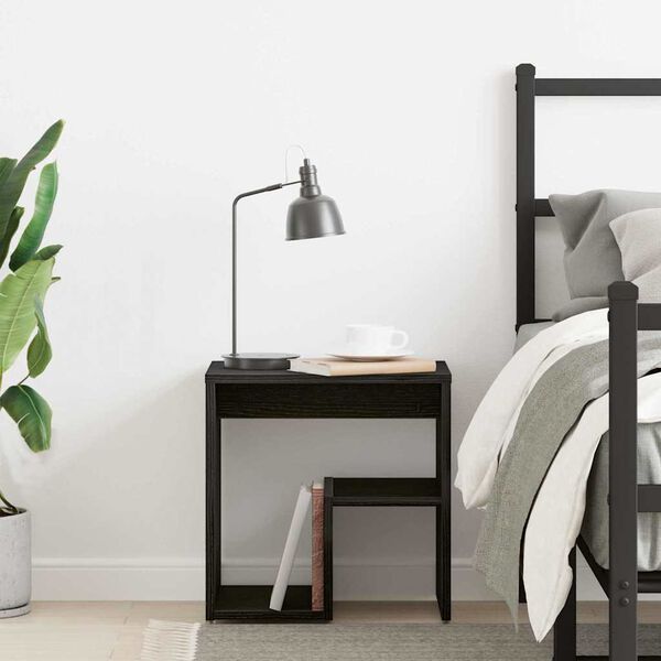 vidaXL Cabinet de chevet Ch&ecirc;ne noir 40 x 30 x 40 cm Bois d'ing&eacute;nierie