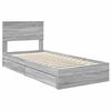 vidaXL Lit de Rangement Gris Sonoma 90 x 190 cm Bois d'ing&eacute;nierie