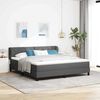 vidaXL Lit boxspring avec matelas Gris fonc&eacute; 180 x 200 cm tissu