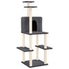 vidaXL Arbre &agrave; chat avec griffoirs en sisal Gris fonc&eacute; 144,5 cm