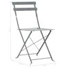 vidaXL Mobilier de bistro 3 pcs Acier Gris