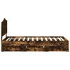 vidaXL Cadre de lit avec tiroir Ch&ecirc;ne fum&eacute; 90 x 200 cm Bois Ing&eacute;nierie