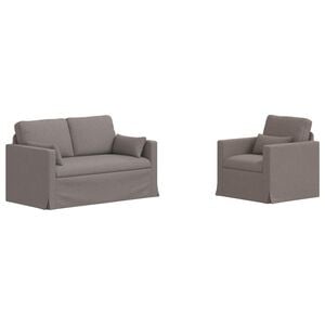 vidaXL Canap&eacute; 2 pcs Taupe