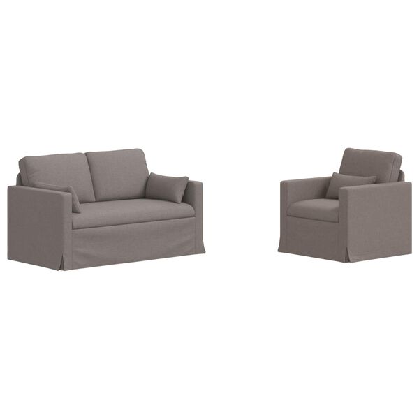vidaXL Canap&eacute; 2 pcs Taupe