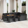 vidaXL Ensemble de canap&eacute; de jardin 13 pcs Noir Poly Rattan