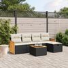vidaXL Salon de jardin 6 pcs avec coussins noir r&eacute;sine tress&eacute;e