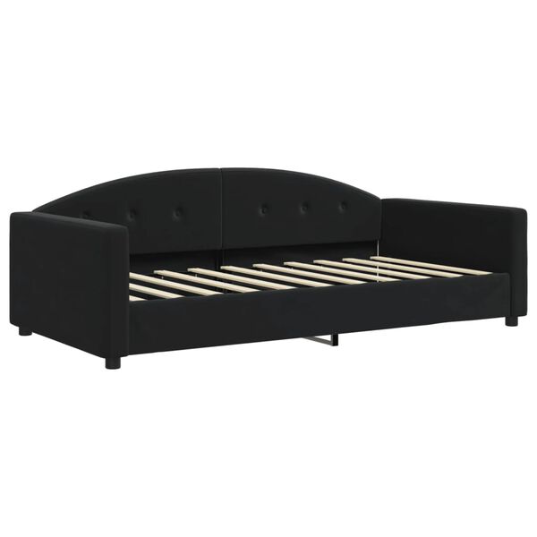 vidaXL Lit de jour avec gigogne et matelas noir 90x190 cm velours