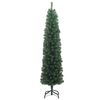 vidaXL Sapin de No&euml;l artificiel mince avec support vert 210 cm PVC
