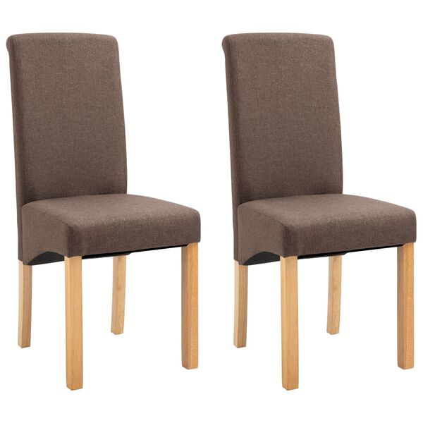 vidaXL Chaises &agrave; manger lot de 2 marron tissu