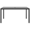 vidaXL Ensemble &agrave; Manger jardin 7 pcs R&eacute;sine tress&eacute;e verre tremp&eacute; Noir
