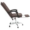 vidaXL Fauteuil inclinable de bureau Marron Similicuir