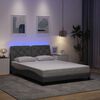 vidaXL Cadre de lit avec LED sans matelas gris clair 120x200 cm tissu