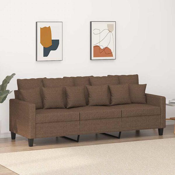 vidaXL Canap&eacute; &agrave; 3 places Marron 180 cm Tissu