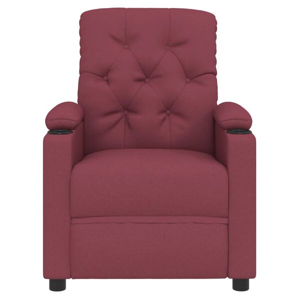 vidaXL Fauteuil inclinable &eacute;lectrique Rouge bordeaux Tissu