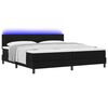 vidaXL Lit &agrave; ressorts avec matelas avec LED Noir 200 x 200 cm tissu