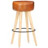 vidaXL Tabourets de bar lot de 2 cuir v&eacute;ritable et bois de manguier