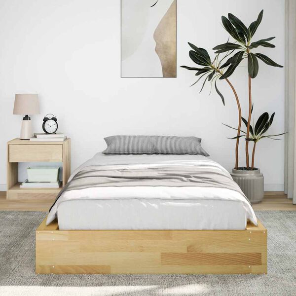 vidaXL Cadre de lit sans matelas 80x200 cm bois massif de chêne