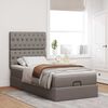 vidaXL Lit ottoman avec matelas et LED taupe 90x200 cm tissu