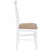 vidaXL Chaises à manger coussins 2 pcs blanc bois massif caoutchouc