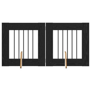 vidaXL Portillon pour chien avec supports 2 pcs Ch&ecirc;ne noir 60 x 60 cm