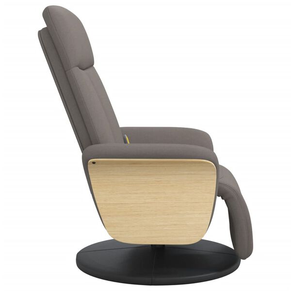 vidaXL Fauteuil inclinable de massage avec repose-pieds taupe tissu