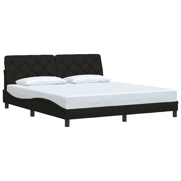 vidaXL Cadre de lit sans matelas noir 180x200 cm tissu